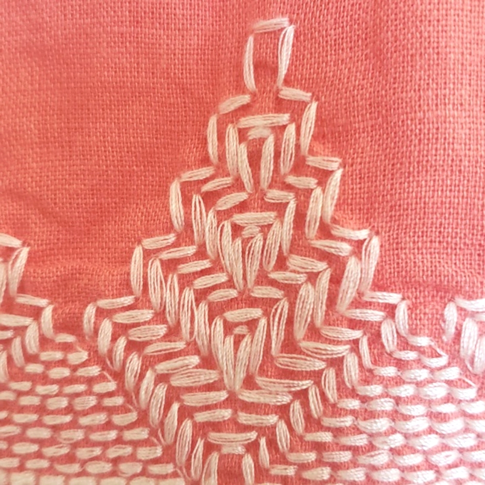Anthropologie Floreat Embroidered Linen Blend Tank Top Coral Orange Scoop Neck S - Picture 13 of 16